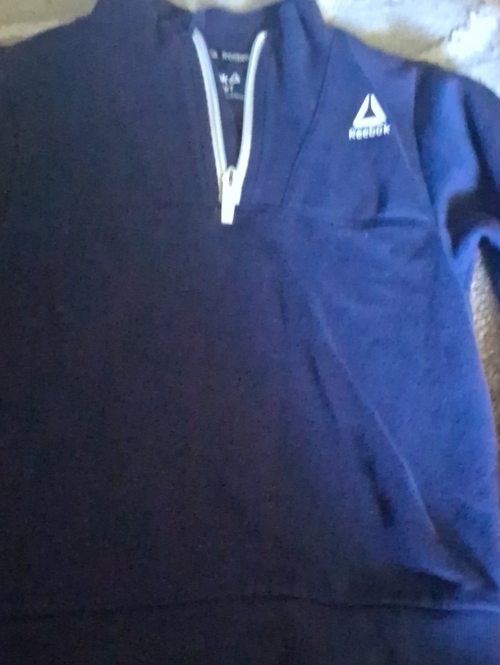 Reebok Kids 5T Navy Half-Zip Pullover with White Trim